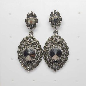 Dark Gray Gems and Metal Drop Dangle.